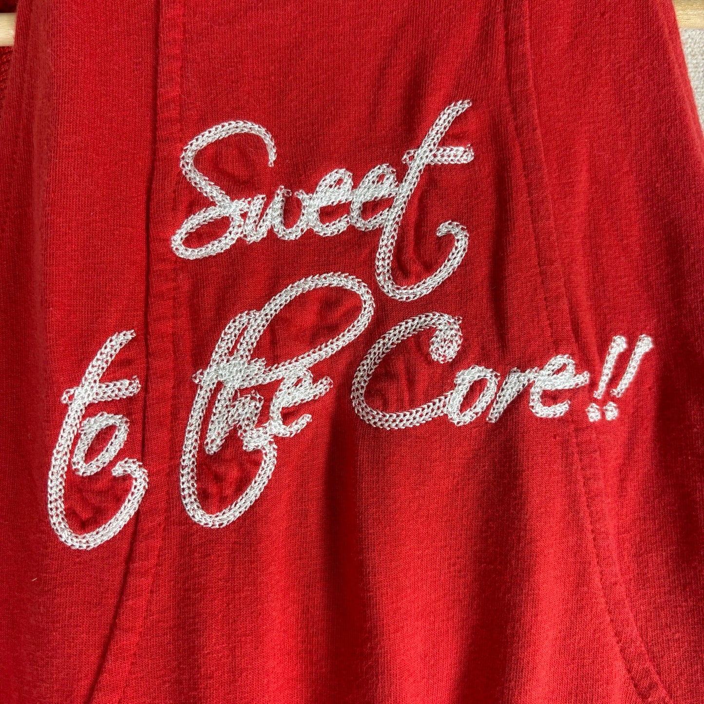 Apple Bottoms Y2K Sweet to the Core Embroidered Zip Up Tank Top Large