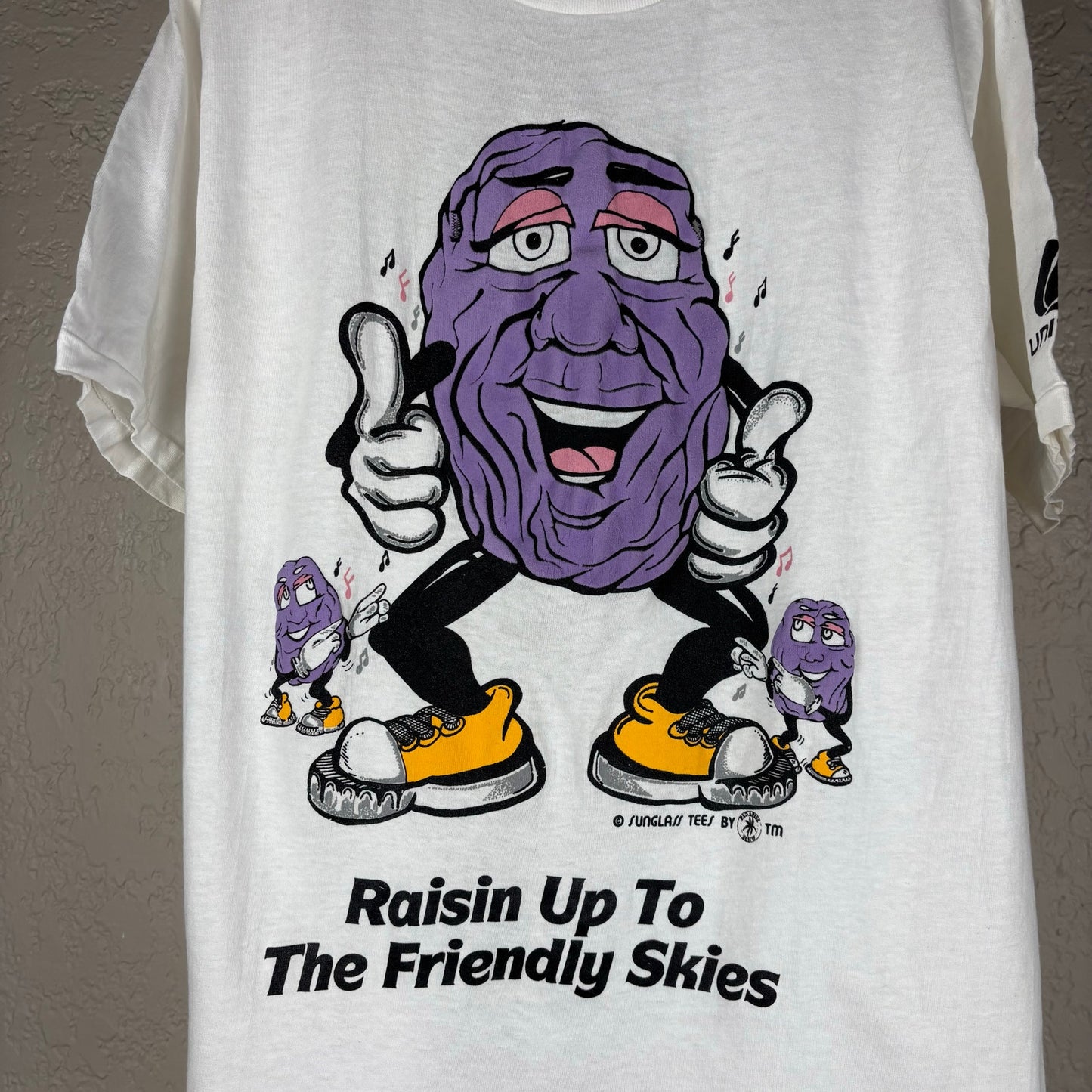 Vintage California Raisins 80s Puff Print United Large Tee