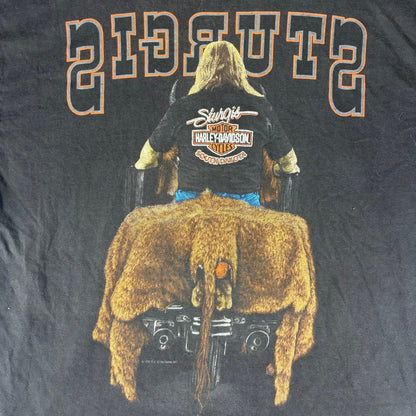 Vintage Harley Davidson Sturgis Buffalo 1992 Bike Rally Shirt Large
