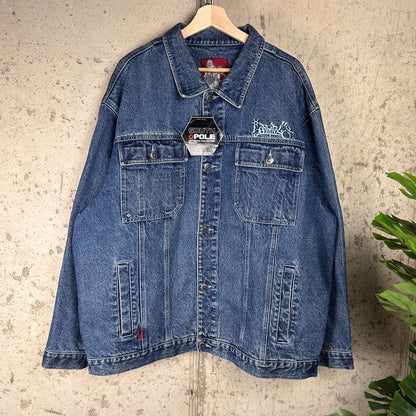 CRAZY South Pole Big Logo Embroidered NWT Y2K XL Jean Jacket
