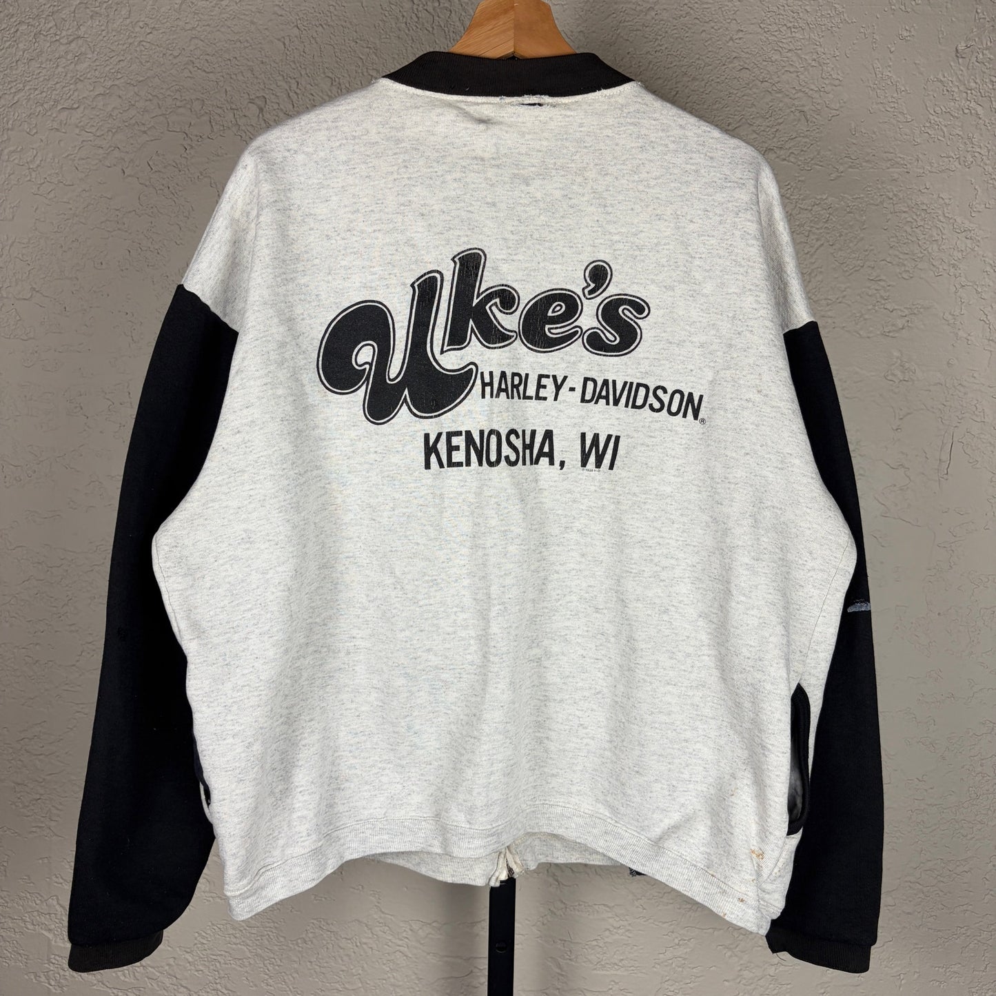 Harley Davidson 1998 Kenosha Wisconsin Two Tone XXL Full Zip Sweater