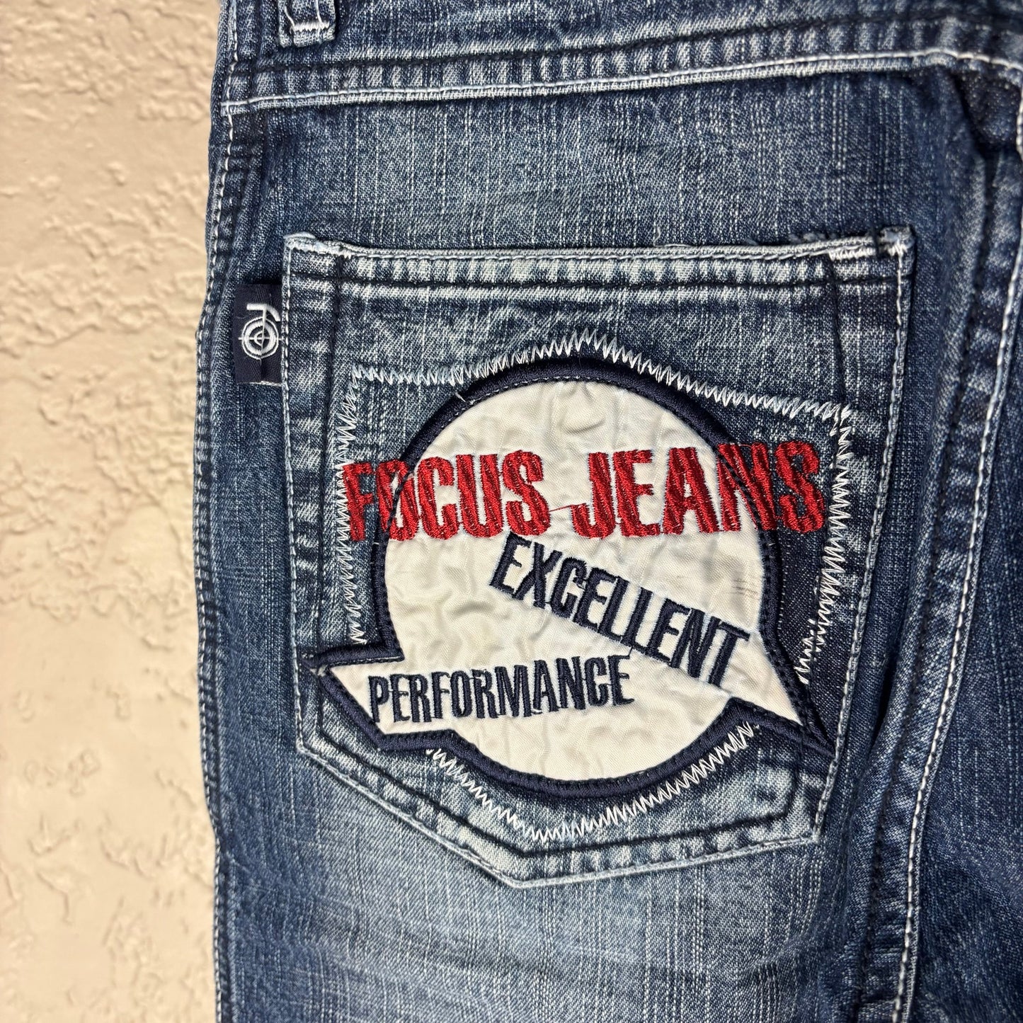 NWT Focus Jeans Y2K Sz 10 Embroidered Wide Leg Skater Jeans