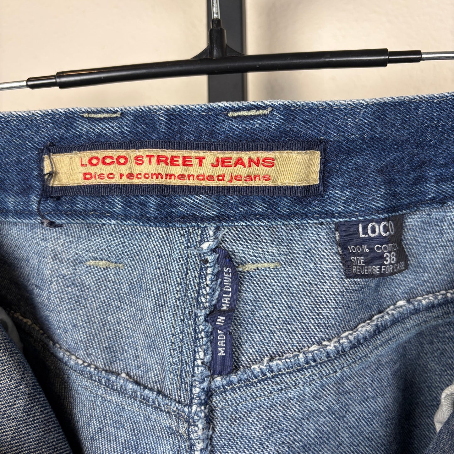 Vintage JNCO Style Loco Street Whiskered Baggy Skater Sz 38 Y2K Jeans