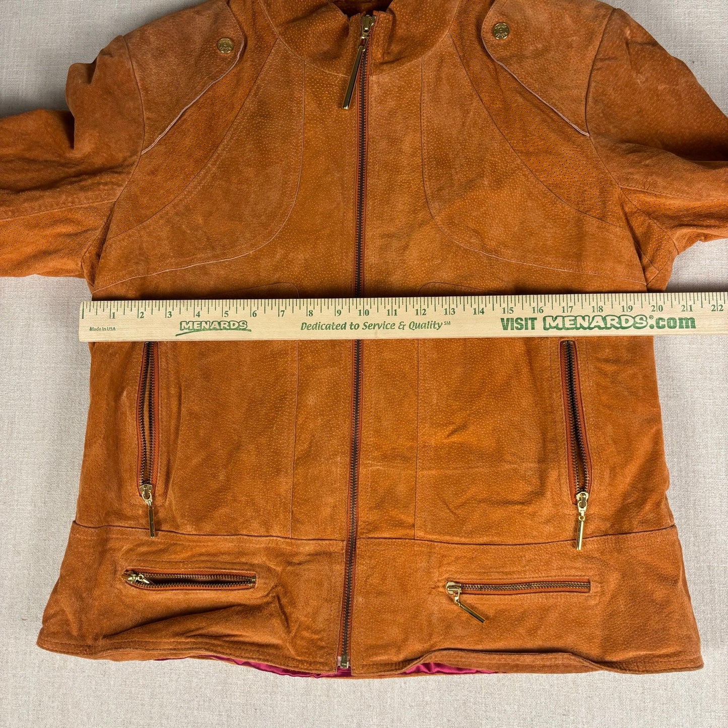 Wilsons Leather Maxima 2 Piece Burnt Orange Suede Leather Jacket 2XL