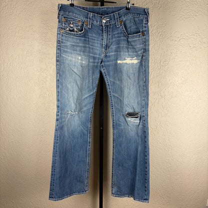 True Religion Rainbow Billy Sz 38 Cotton Distressed Jeans
