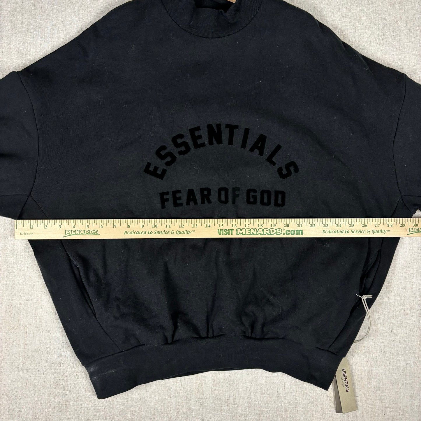 Essentials Fear of God NWT Mock Neck Jet Black Large Crewneck Sweater