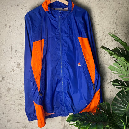 Vintage Adidas Two Tone Windbreaker 90s White Tag XL Zip Up Jacket