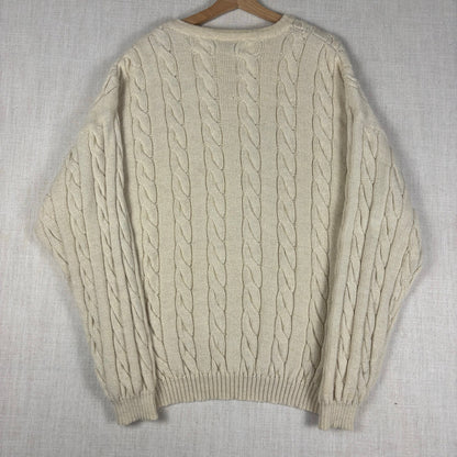 Vintage Jack Henry 100% Alpaca Cable Knit XL Preppy Sweater