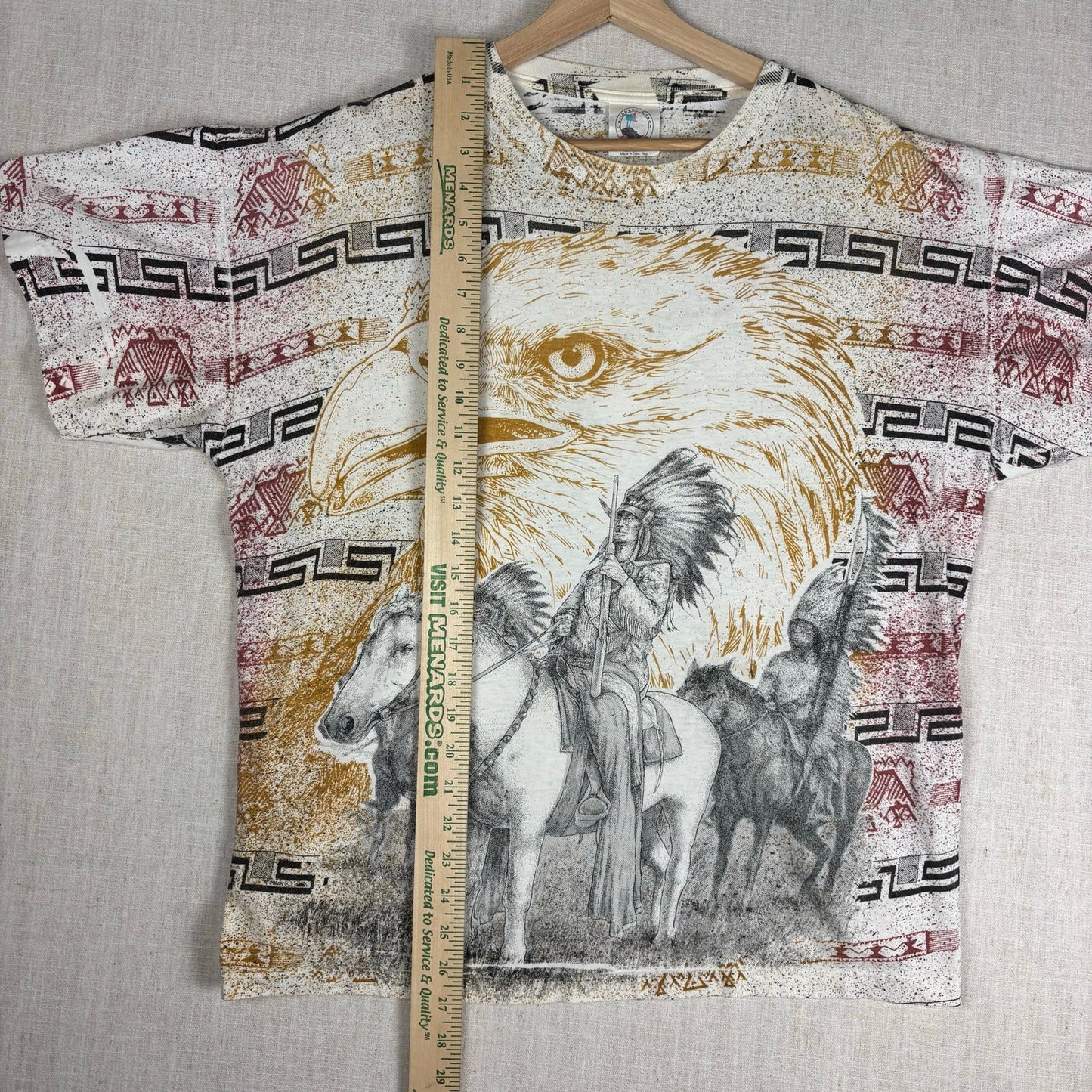 Vintage Native American Western Eagle AOP XL Nature Tee