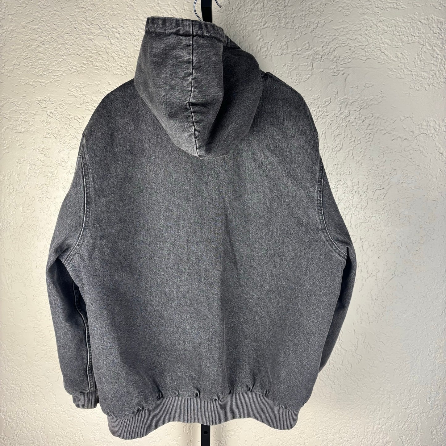 Levis Strauss Hooded Denim Workwear Carhartt Style XL Black Quilted Jacket