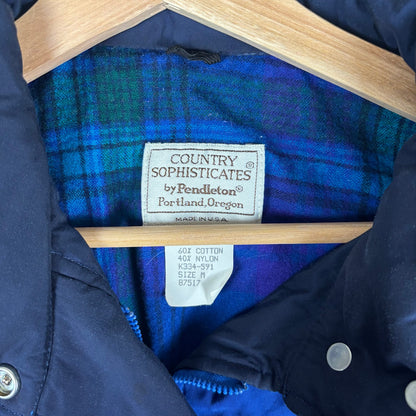 Vintage Pendleton 1980s Country Sophisticates Plaid Lined Medium Bomber Jacket
