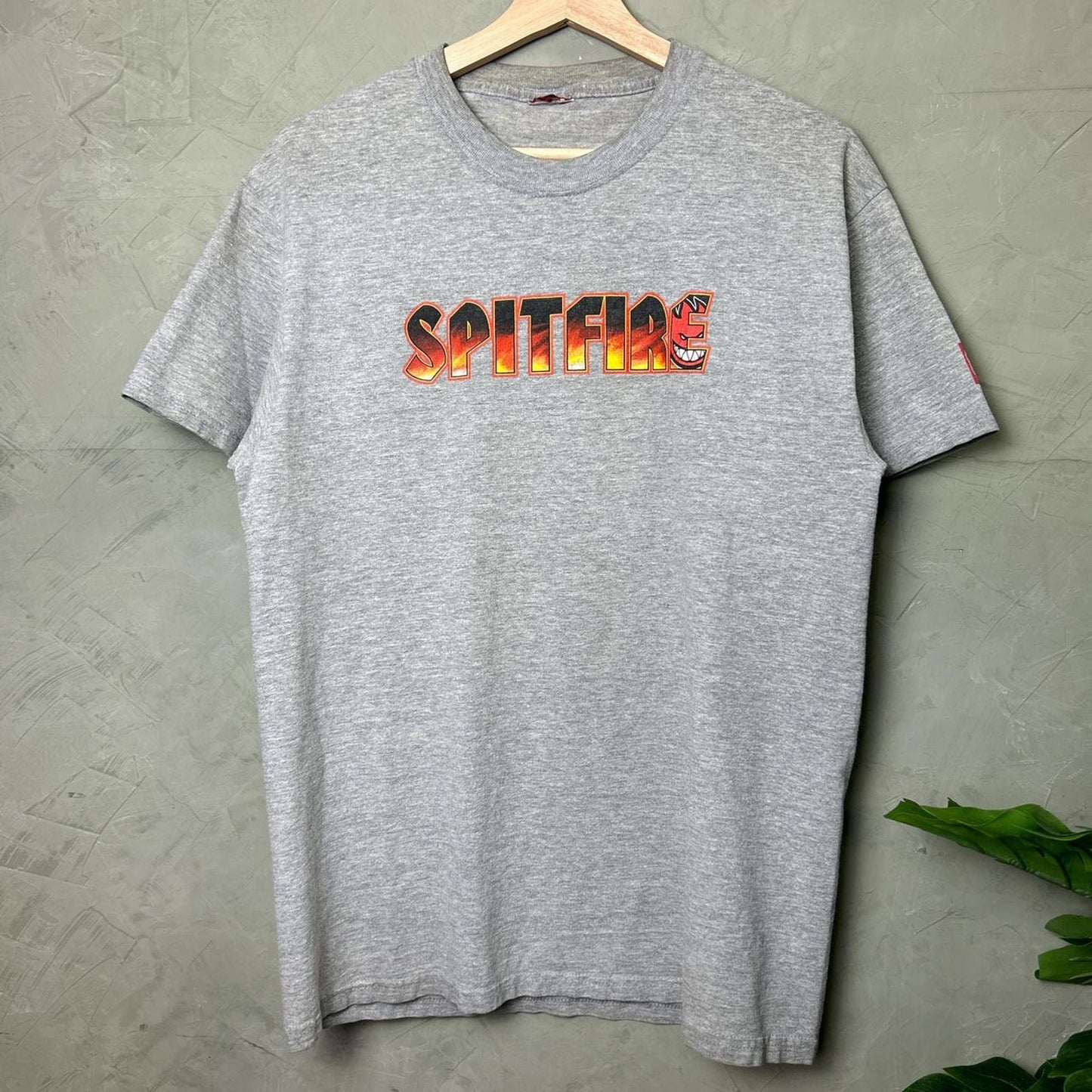 Spitfire Y2K Spellout Skateboarding Flames Medium Shirt