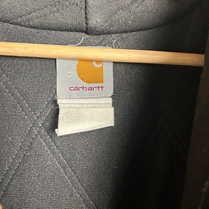 L 00s Carhartt Perfectly Faded Charcoal Hooded Jacket