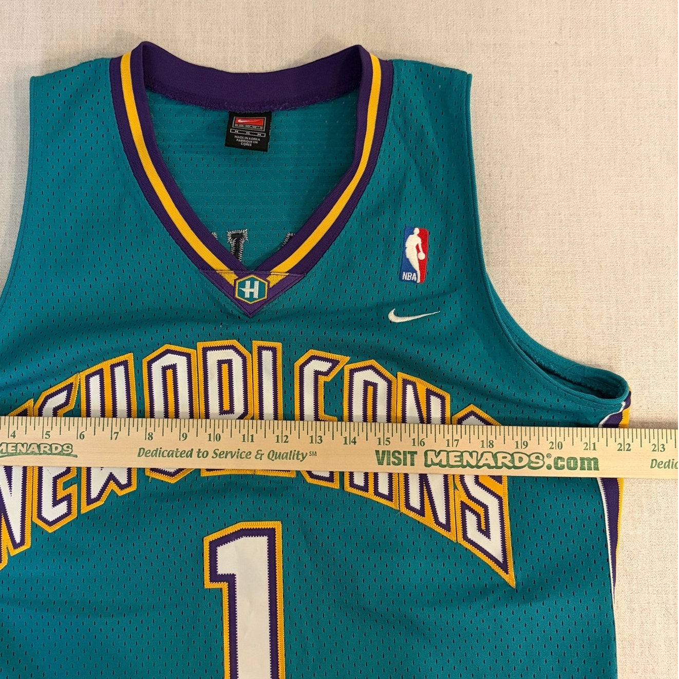Vintage Baron Davis Jersey RARE New Orleans Hornets Nike Team Sewn Sz Medium NBA