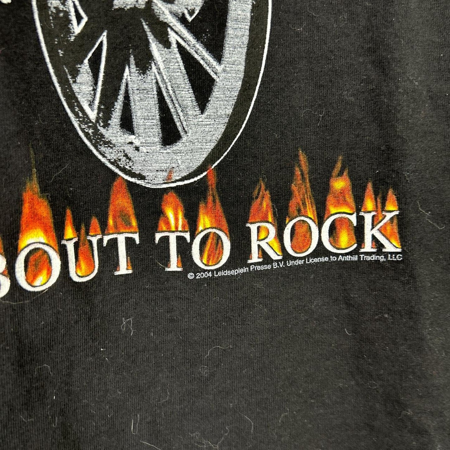 ACDC 2004 “For Those About To Rock” Licensed and Dated Flames Large Band Shirt