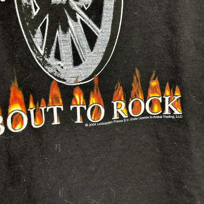 ACDC 2004 “For Those About To Rock” Licensed and Dated Flames Large Band Shirt