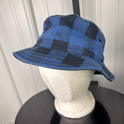 Stussy Headgear Bucket Hat Blue Plaid Authentic Wool Blend S/M