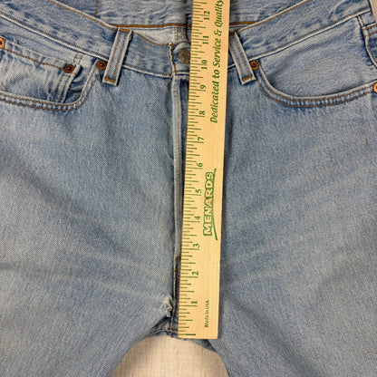 Vintage Levis Button Fly 501 Jeans 90s Light Wash 33x32 Slim Fit Jeans