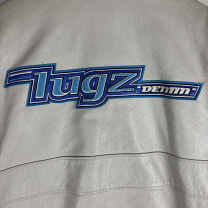 Vintage Lugz Authentic Embroidered Leather Jacket Large