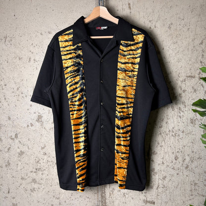 Trailer Park Boys Bowling Tiger Stripe M Y2K Button Up