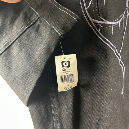 Southpole CRAZY Y2K NWT XL Embroidered Black Denim Jacket