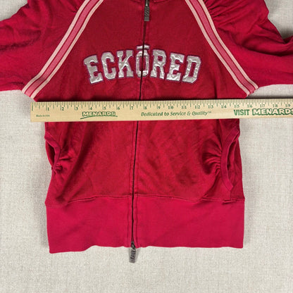 Y2K Velour Hot Pink Low Rise Track Suit 2Pc Set Ecko Red #72 Varsity Style M/L