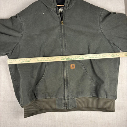 Vintage Carhartt J130 Moss Green Quilted Hooded Jacket 4XL
