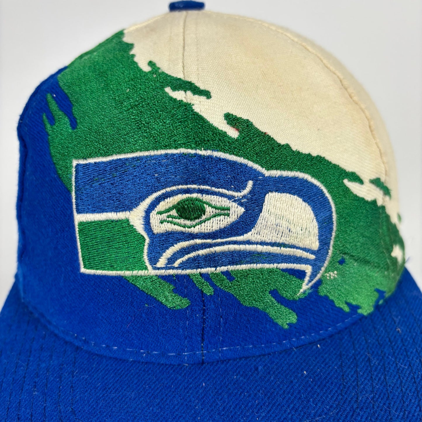 Vintage Seattle Seahawks Splash Logo Athletic Pro Line Snapback Hat