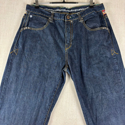 ENYCE Y2K Flannel Plaid Jeans NWT Dark Wash Sz 36 Skater Denim
