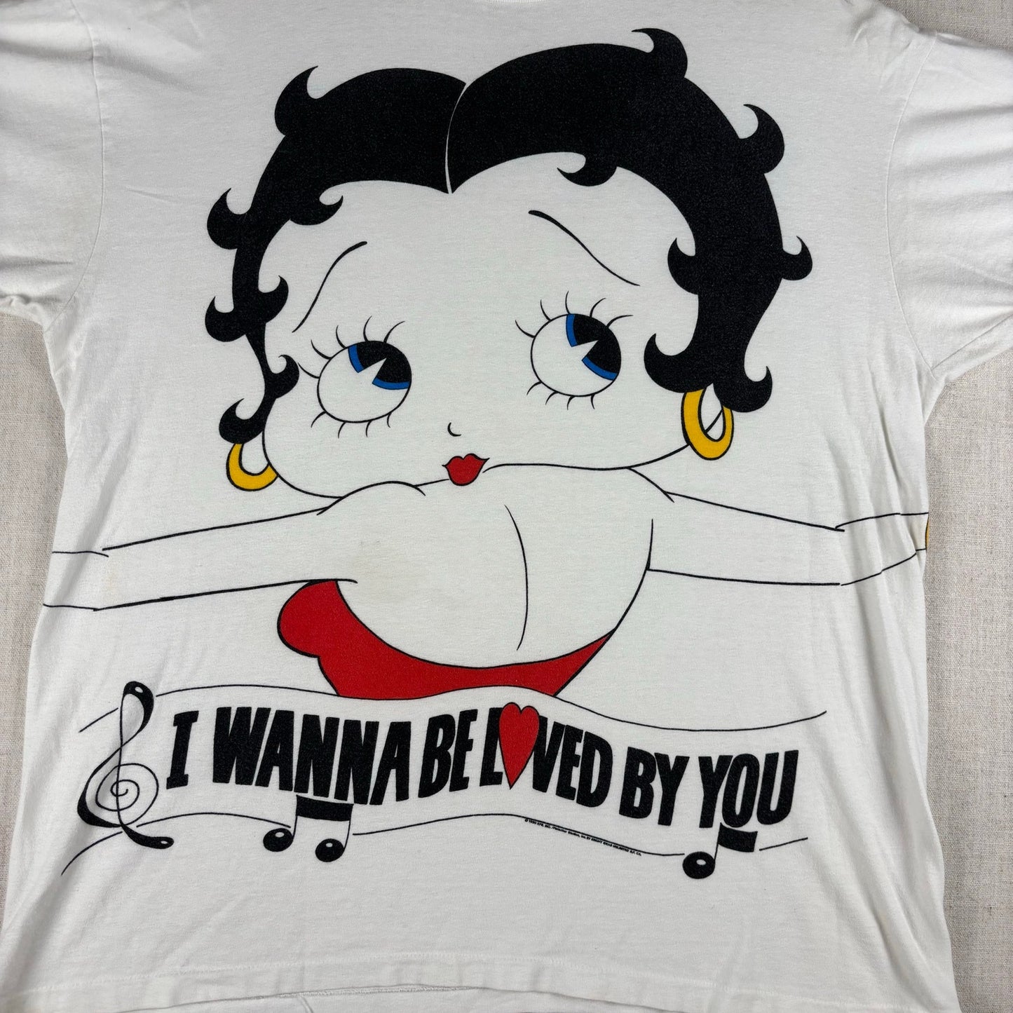 Vintage Betty Boop I Wanna Be Loved By You 90s Wrap Around XL Shirt