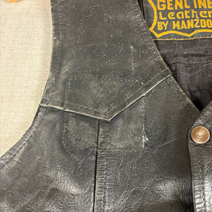 Vintage Harley Davidson 1970s Hippie Political Patch Manzoor Leather Medium Vest
