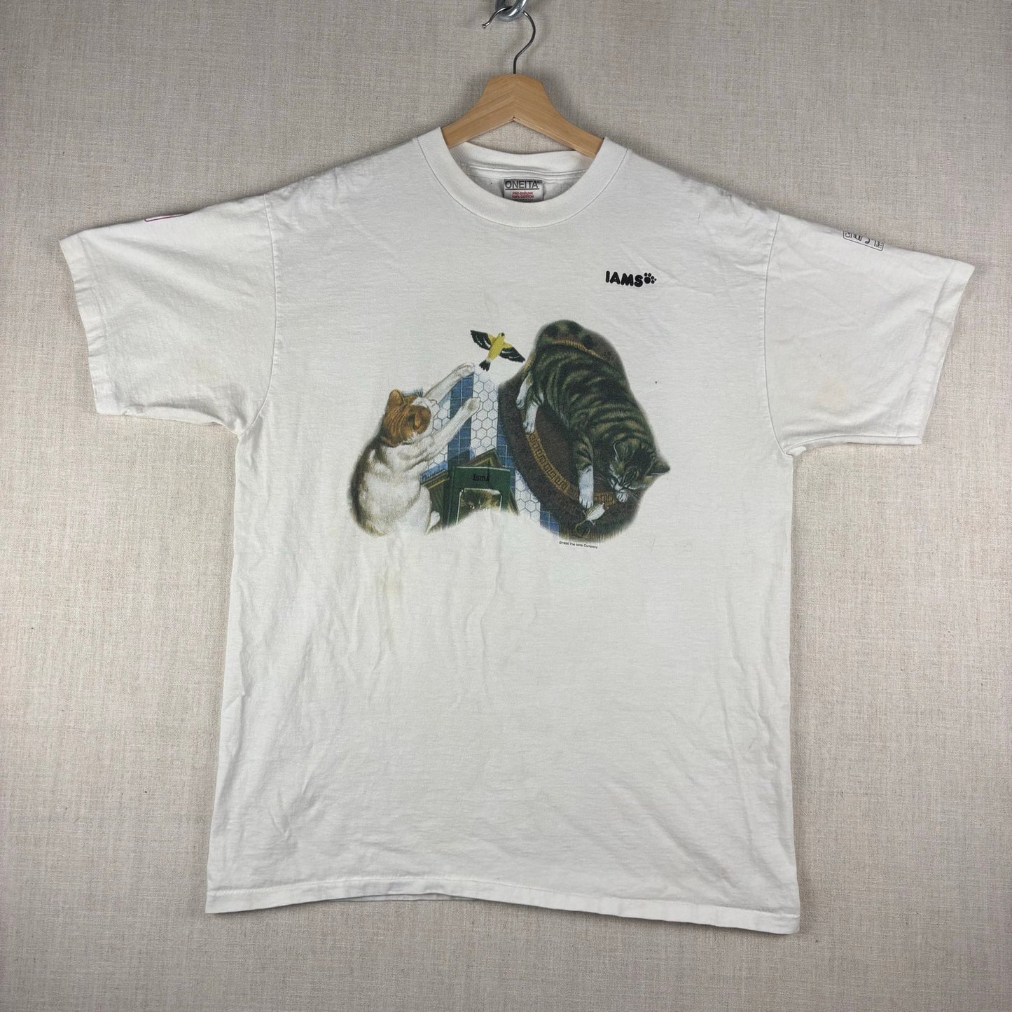 Vintage Iams Company Cats Shirt RARE 50th Anniversary 1996 XL