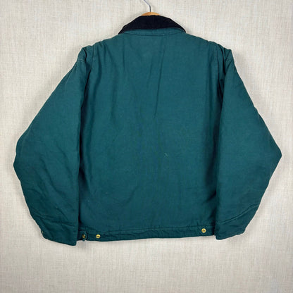 Vintage Detroit Style Tri Mountain Dark Teal Quilted Large Work Jacket