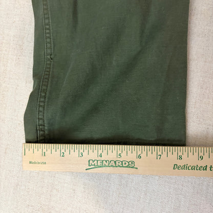 Vintage Military Fatigues OG 107 Button Fly Army Sateen Sz 24 Trousers