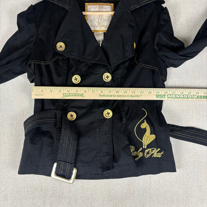 Y2K Baby Phat Office Siren Belted Blazer Large Big Cat Logo