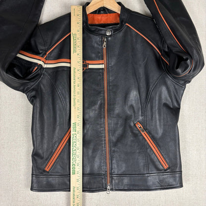 Harley Davidson Spellout Leather Jacket Womens Large