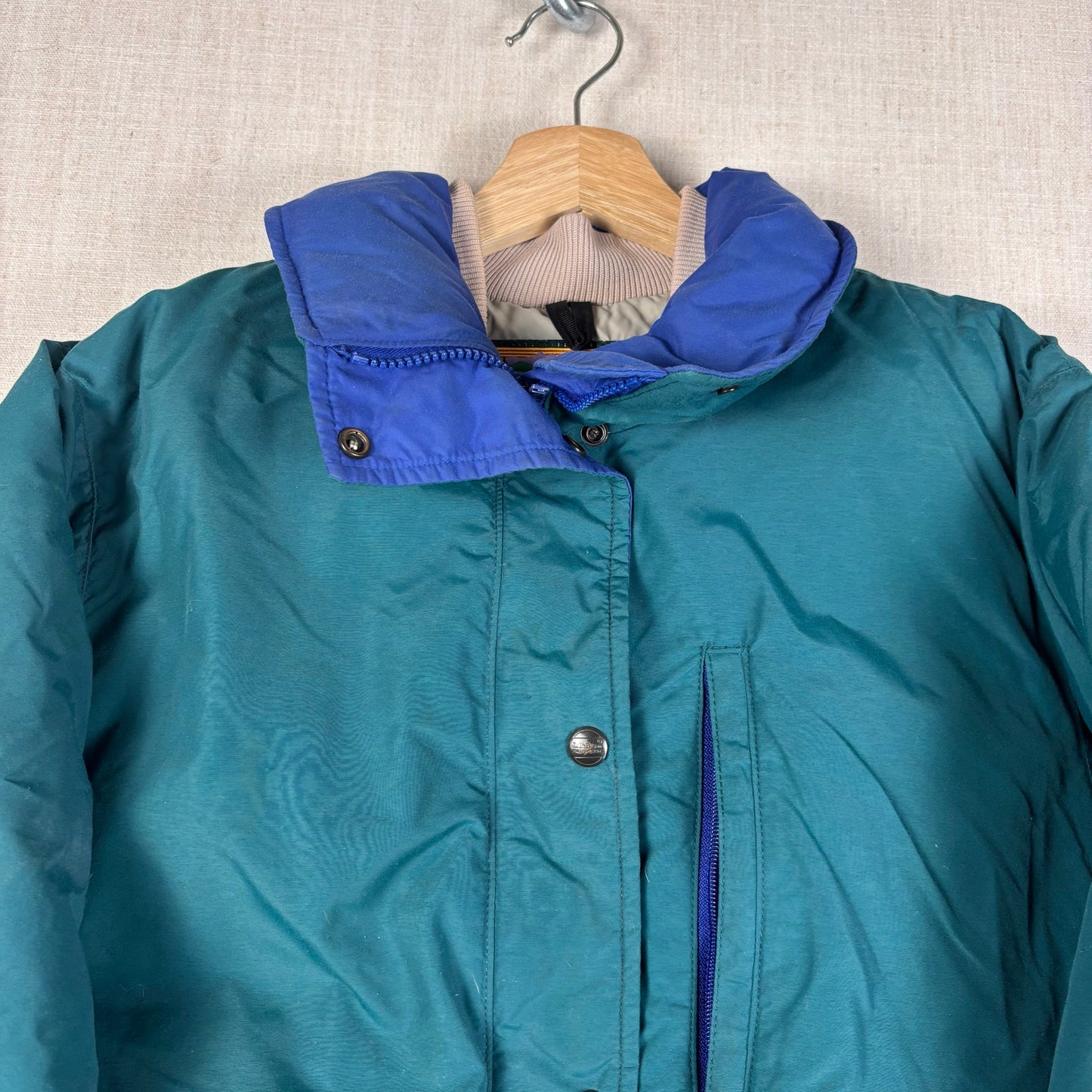 Vintage LL Bean Penobscot Parka Womens Goose Down Nylon Teal Medium Jacket