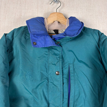 Vintage LL Bean Penobscot Parka Womens Goose Down Nylon Teal Medium Jacket