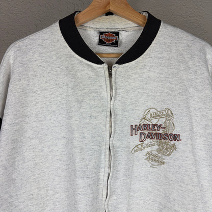 Harley Davidson 1998 Kenosha Wisconsin Two Tone XXL Full Zip Sweater