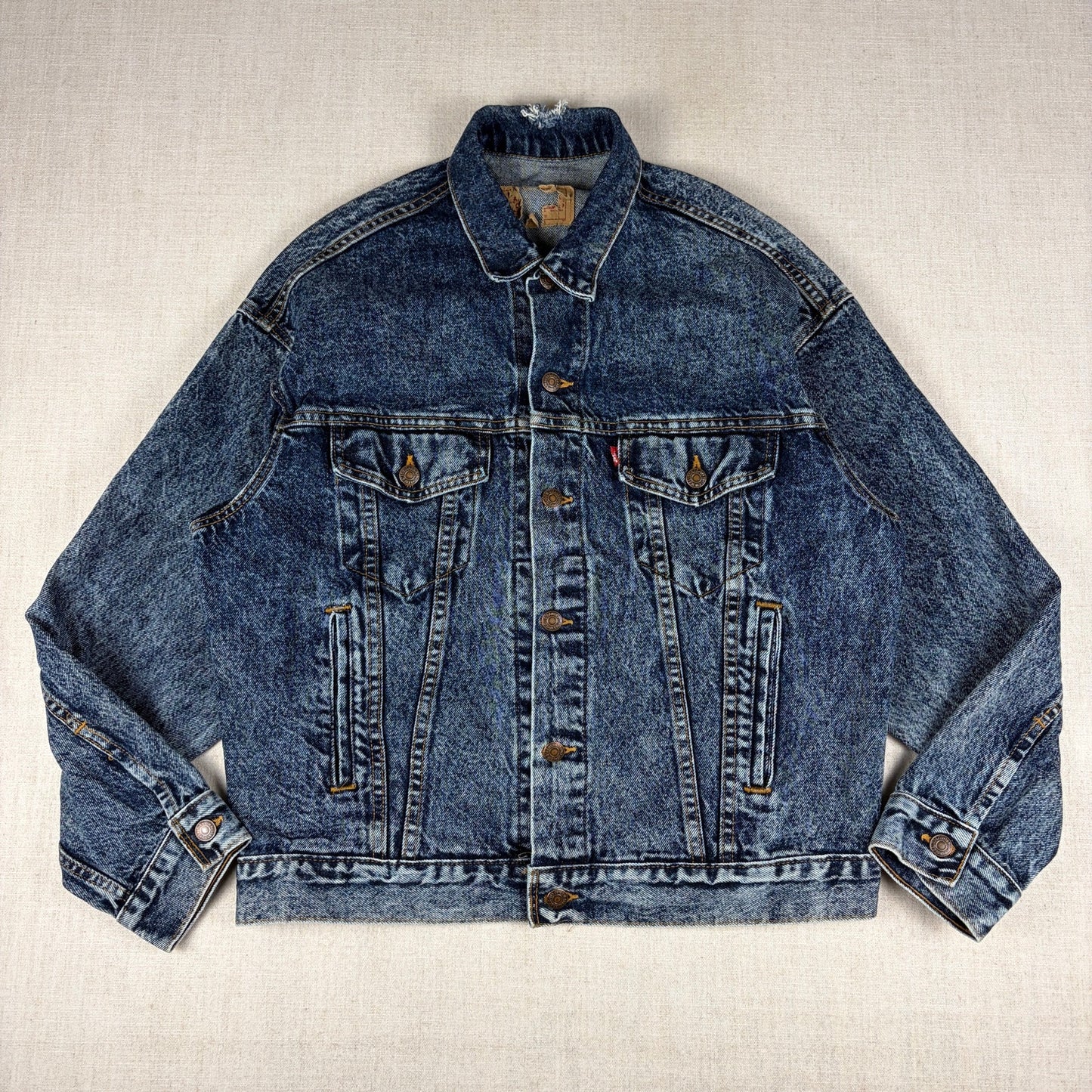 Vintage Levis 80s 70507 0227 USA Made Acid Wash Denim Trucker Jacket Medium