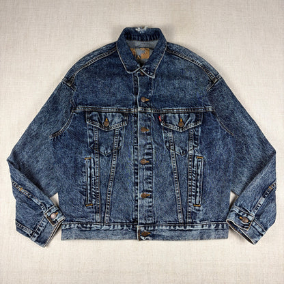 Vintage Levis 80s 70507 0227 USA Made Acid Wash Denim Trucker Jacket Medium