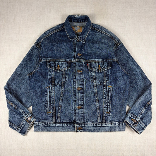 Vintage Levis 80s 70507 0227 USA Made Acid Wash Denim Trucker Jacket Medium
