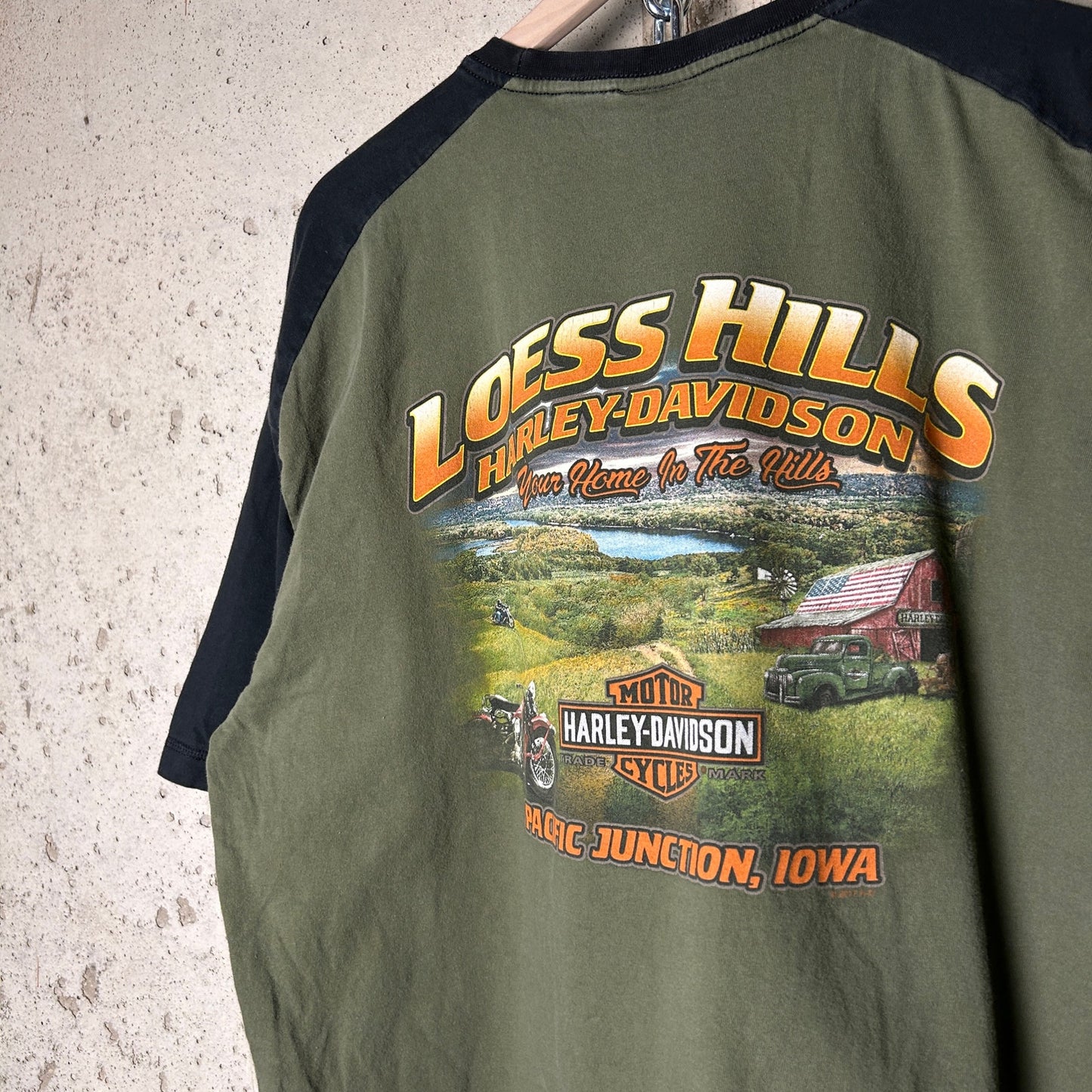 Harley Davidson Spellout Two Tone Iowa 2XL Shirt