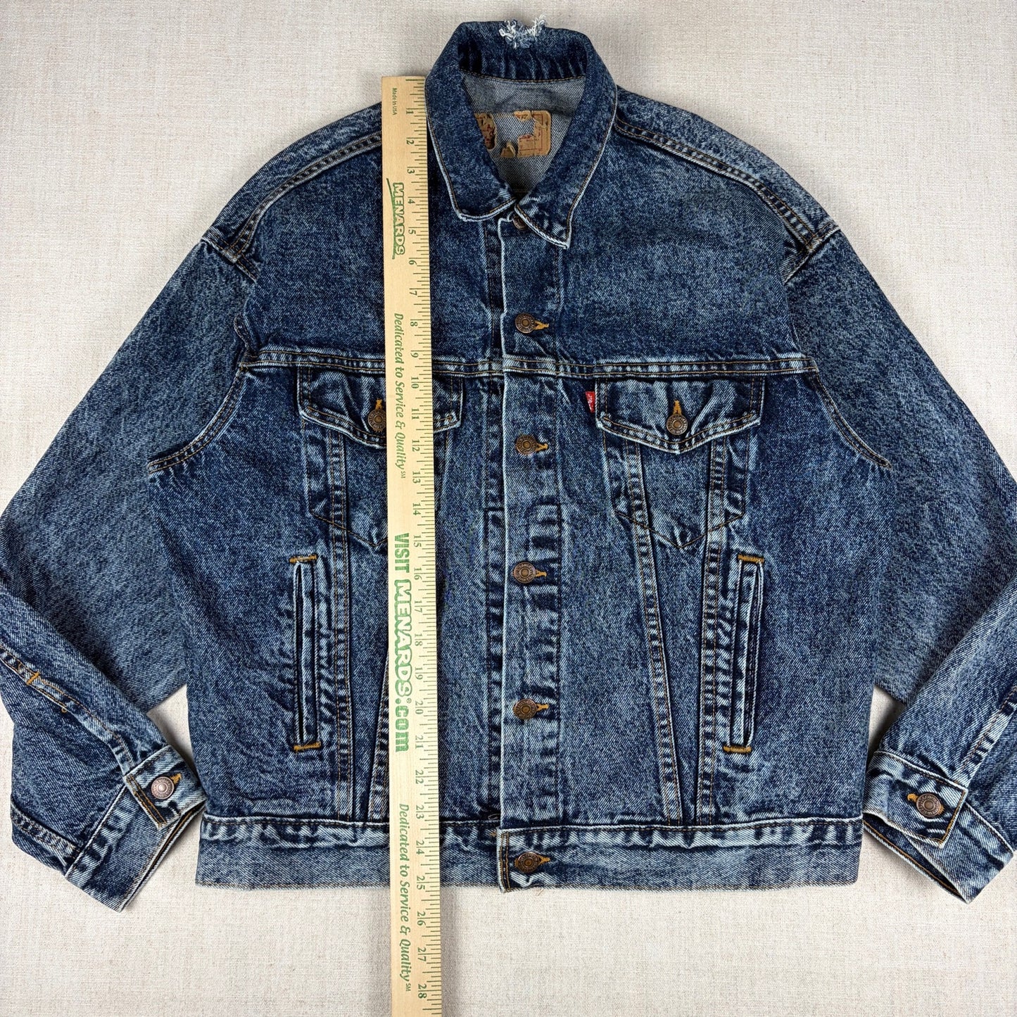 Vintage Levis 80s 70507 0227 USA Made Acid Wash Denim Trucker Jacket Medium