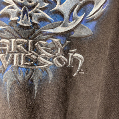 Harley Davidson 2002 Tribal Chrome Flames Eagle Milwaukee XL Longsleeve
