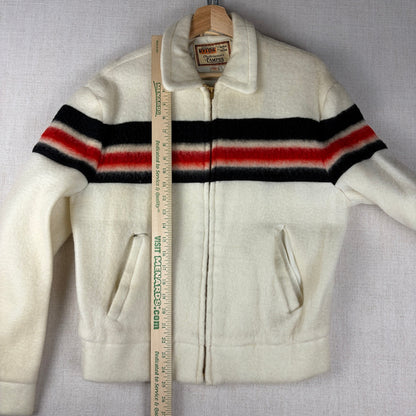 1950s Ricky Campus Nylon Jacket Fuzzy Striped True Vintage Sz 40