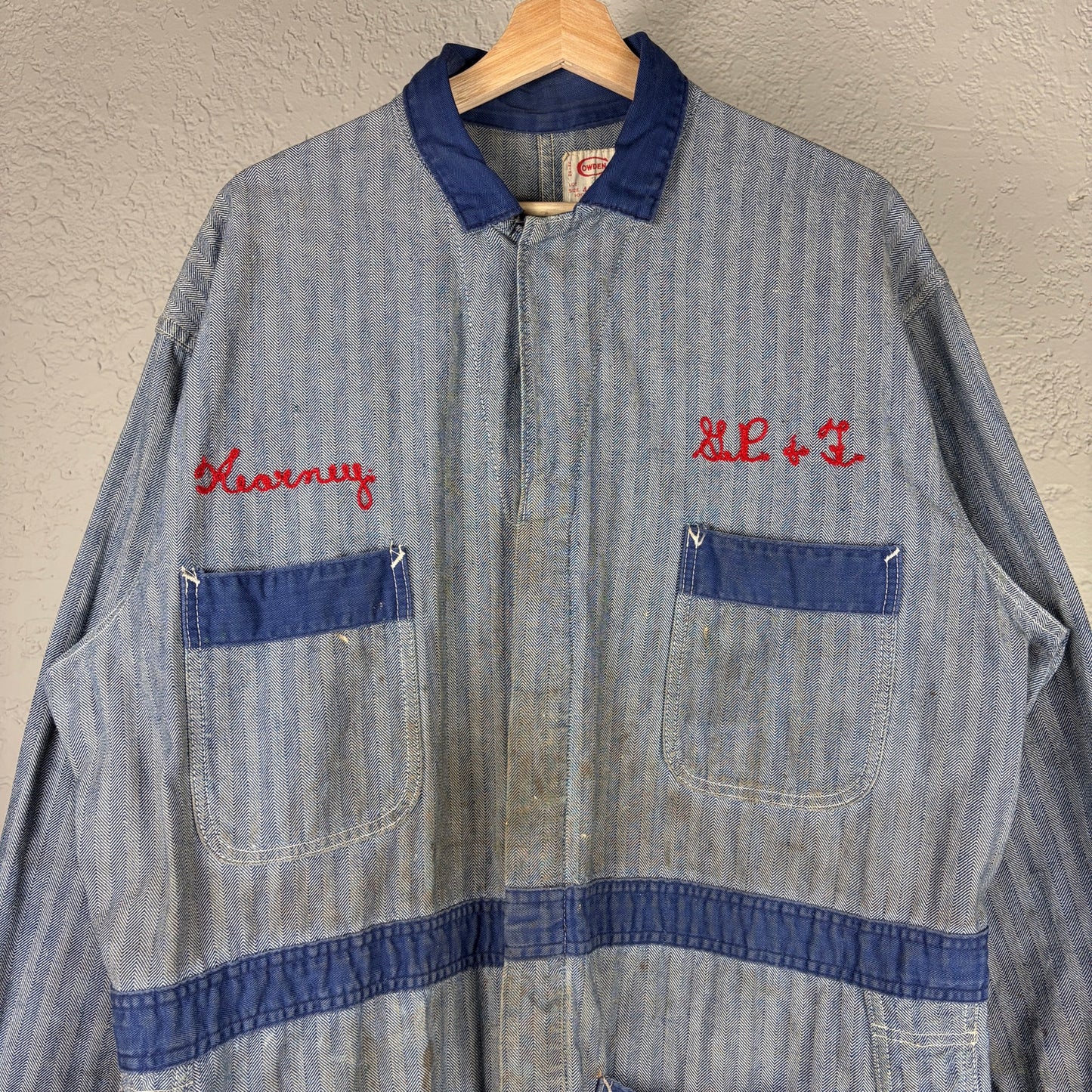 True Vintage 1950s Cowden Sanforized Sz44 Union Made Chainstitch Mechanic Jacket