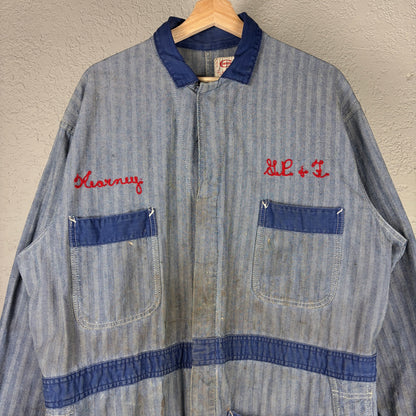 True Vintage 1950s Cowden Sanforized Sz44 Union Made Chainstitch Mechanic Jacket