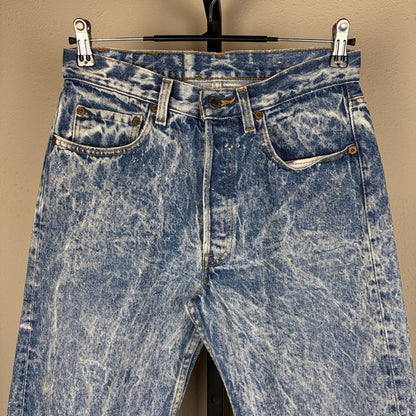 Vintage Levis 501 XX 80s Acid Wash Button Fly 29x30.5 USA Made Jeans