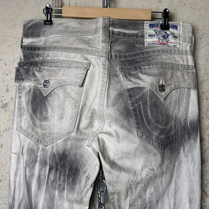 True Religion World Tour Kiss Of Death Wash 33" Cotton Straight Fit Jeans